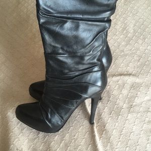 Stiletto leather boots.